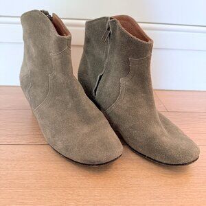 Isabel Marant Etoile ankle boots in tannish-green calfskin suede size 36